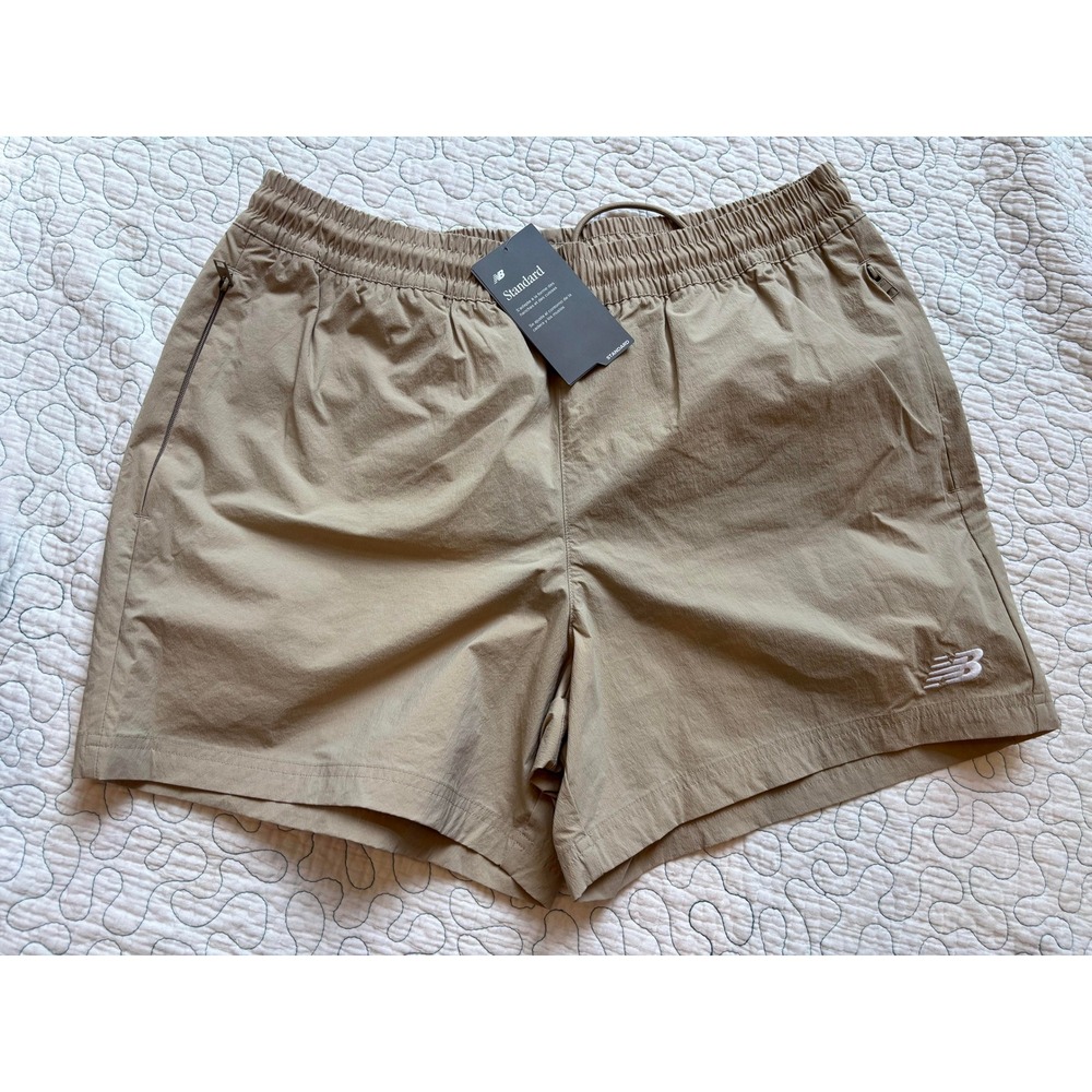 New Balance Mens Athletics Stretch 5 Inch Shorts Khaki Size Large